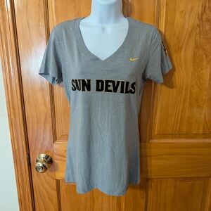 Nike Gray Sun Devils Women's V-Neck Tee